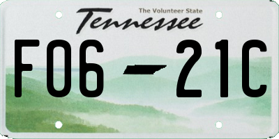 TN license plate F0621C