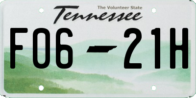 TN license plate F0621H