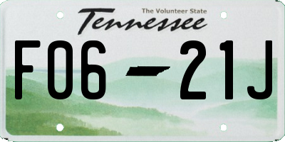 TN license plate F0621J
