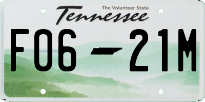 TN license plate F0621M