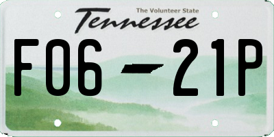 TN license plate F0621P