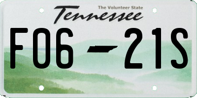 TN license plate F0621S