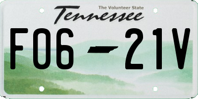 TN license plate F0621V