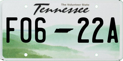TN license plate F0622A