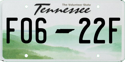 TN license plate F0622F