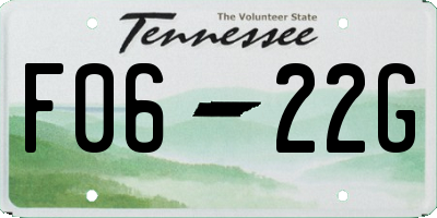 TN license plate F0622G
