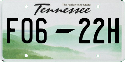 TN license plate F0622H