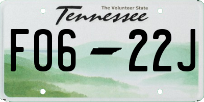 TN license plate F0622J
