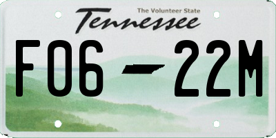 TN license plate F0622M