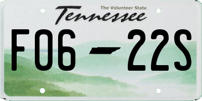 TN license plate F0622S