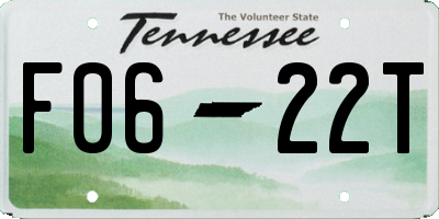 TN license plate F0622T