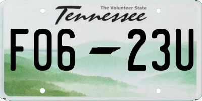 TN license plate F0623U