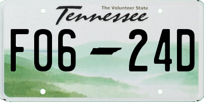 TN license plate F0624D