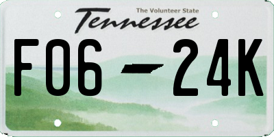 TN license plate F0624K