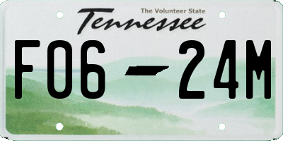 TN license plate F0624M
