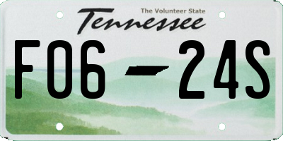 TN license plate F0624S