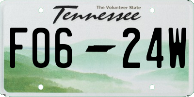 TN license plate F0624W