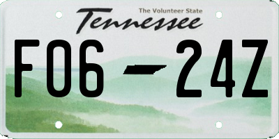 TN license plate F0624Z