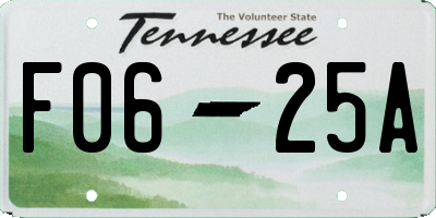 TN license plate F0625A