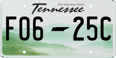 TN license plate F0625C