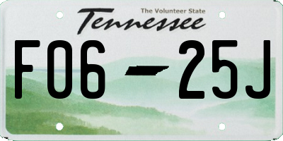 TN license plate F0625J