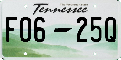 TN license plate F0625Q