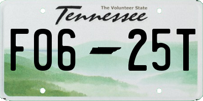 TN license plate F0625T