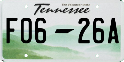 TN license plate F0626A