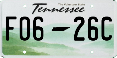 TN license plate F0626C