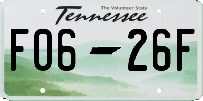 TN license plate F0626F