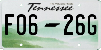TN license plate F0626G