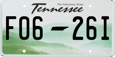 TN license plate F0626I