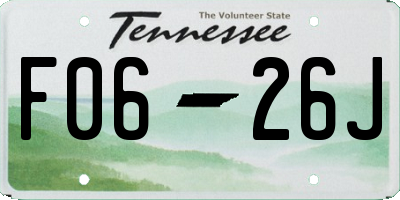 TN license plate F0626J