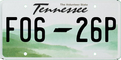 TN license plate F0626P