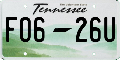 TN license plate F0626U