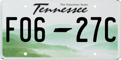 TN license plate F0627C