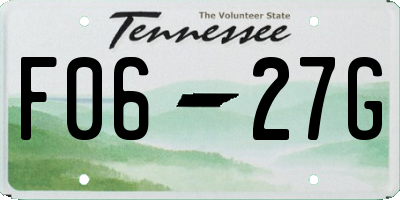 TN license plate F0627G