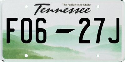 TN license plate F0627J