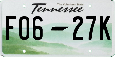TN license plate F0627K