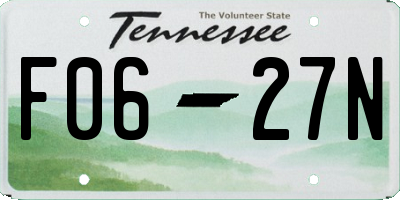 TN license plate F0627N