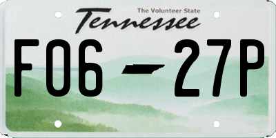 TN license plate F0627P
