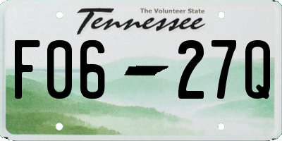 TN license plate F0627Q