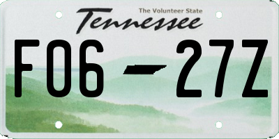 TN license plate F0627Z