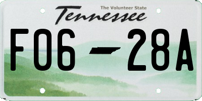 TN license plate F0628A