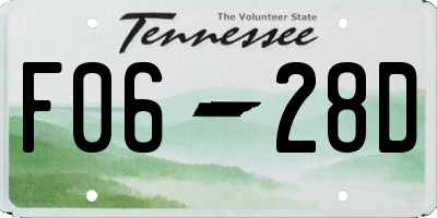 TN license plate F0628D