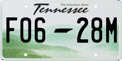 TN license plate F0628M