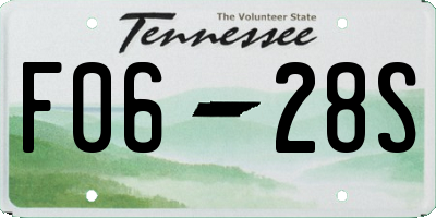 TN license plate F0628S