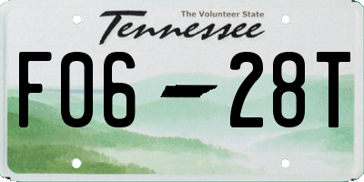 TN license plate F0628T