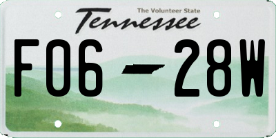 TN license plate F0628W