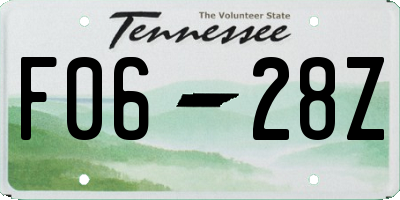 TN license plate F0628Z